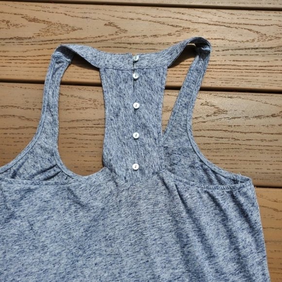 American Eagle Heather Blue Gray Tank Top Scoop Neck Shirt Basic Casual Linen XS - Picture 5 of 6